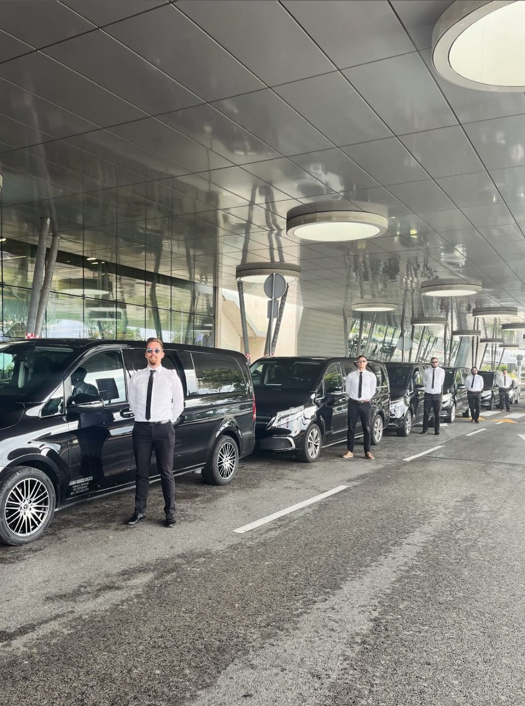 Mercedes-Benz vehicles with their chauffeurs