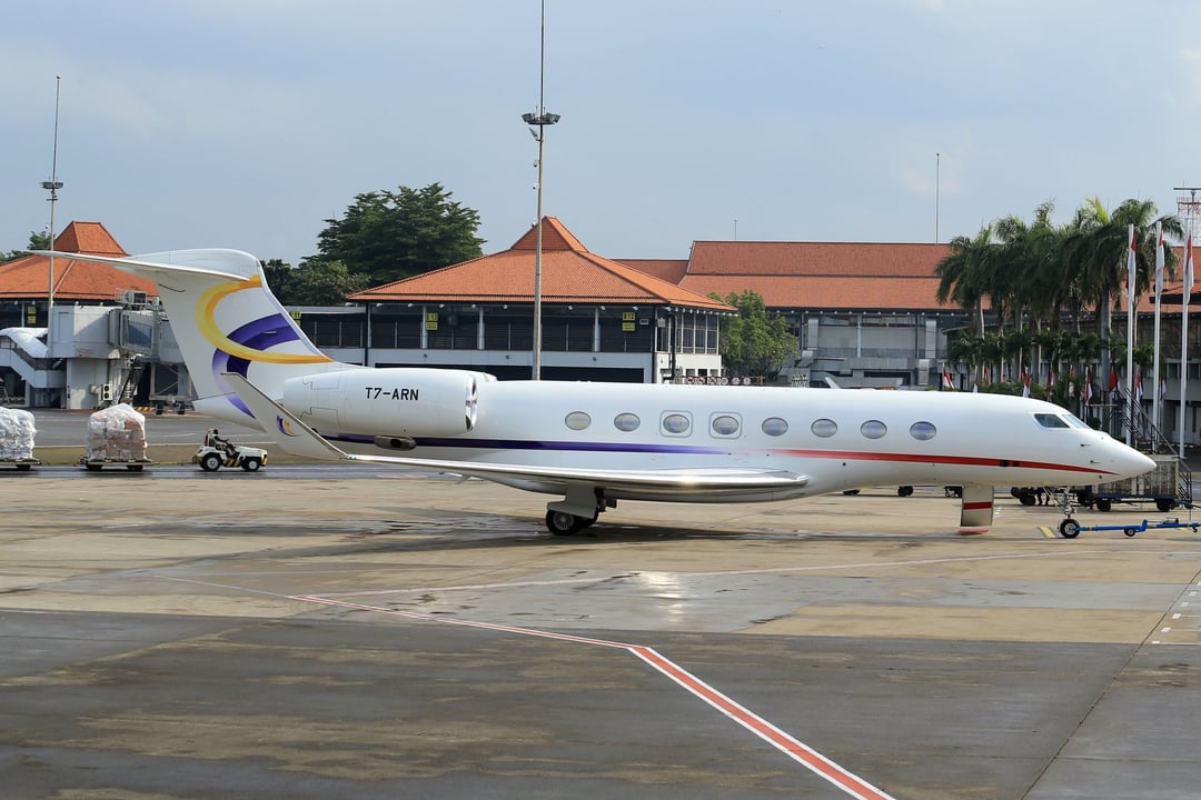 Private jet on the tarmac — guest welcome