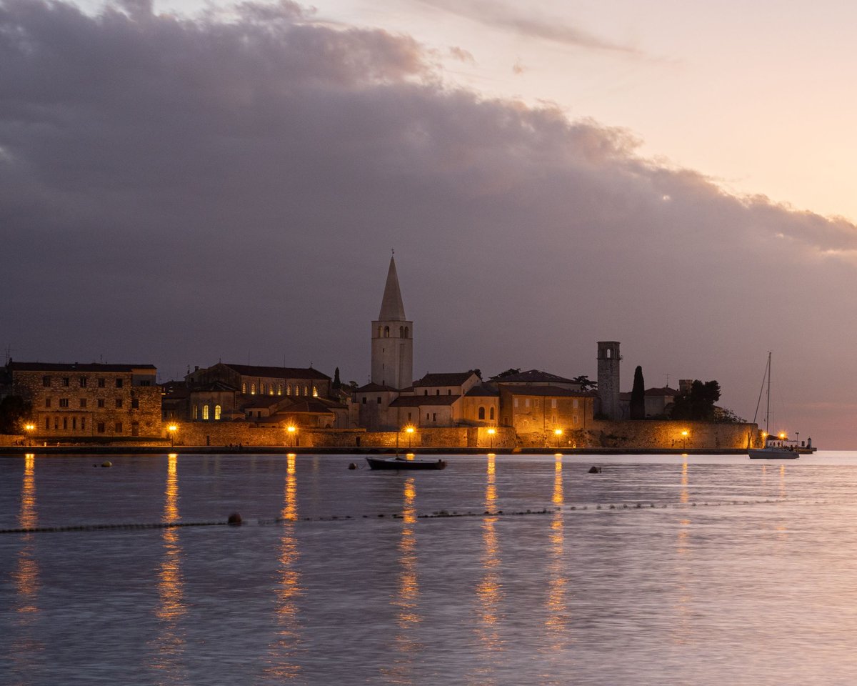 The Poreč waterfront at dusk