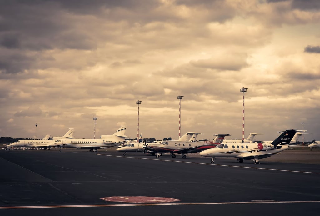 Private jets at the FBO terminal