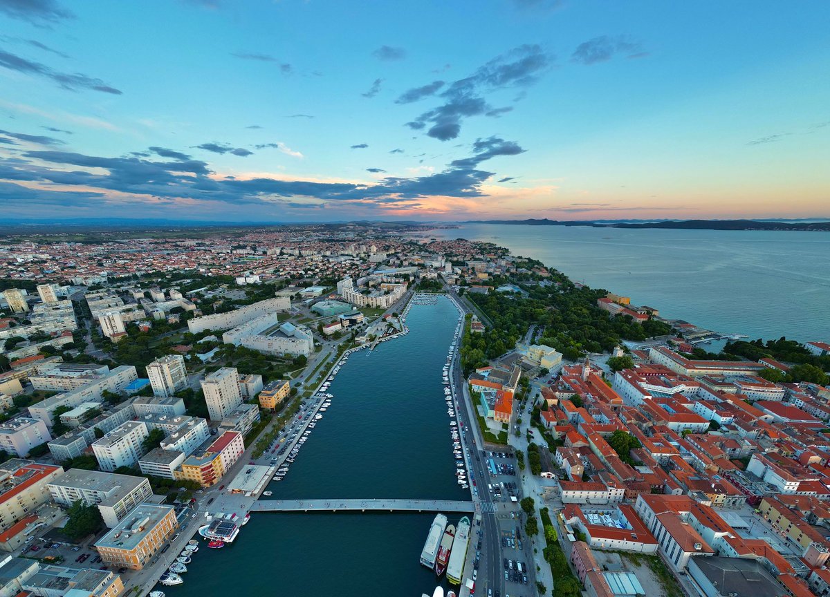 The Zadar canal and harbour from the air