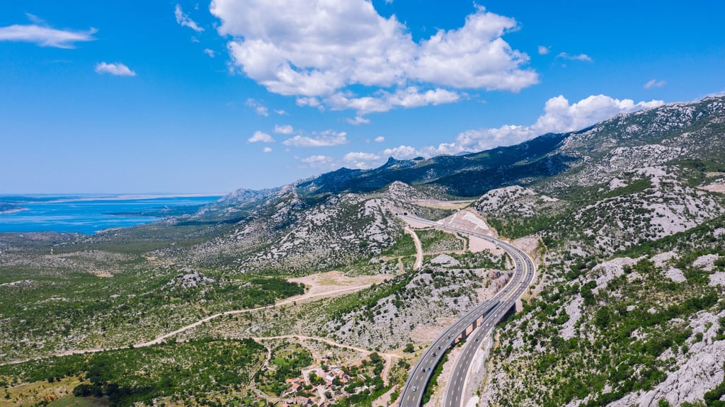 The Adriatic coastal road on a long-distance route