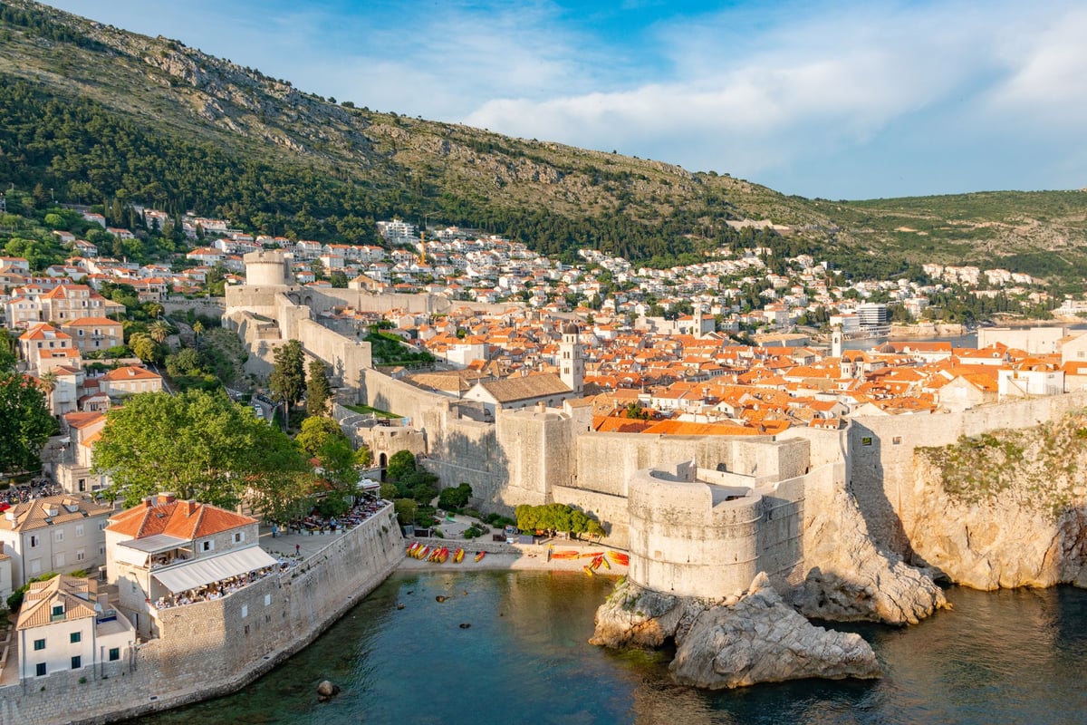 The city walls from the air, Dubrovnik
