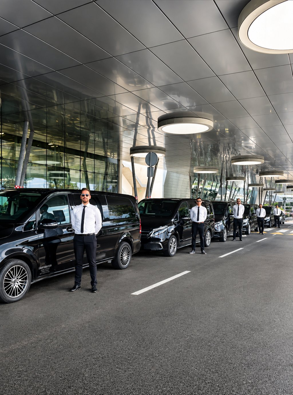 Mercedes-Benz vehicles with their chauffeurs