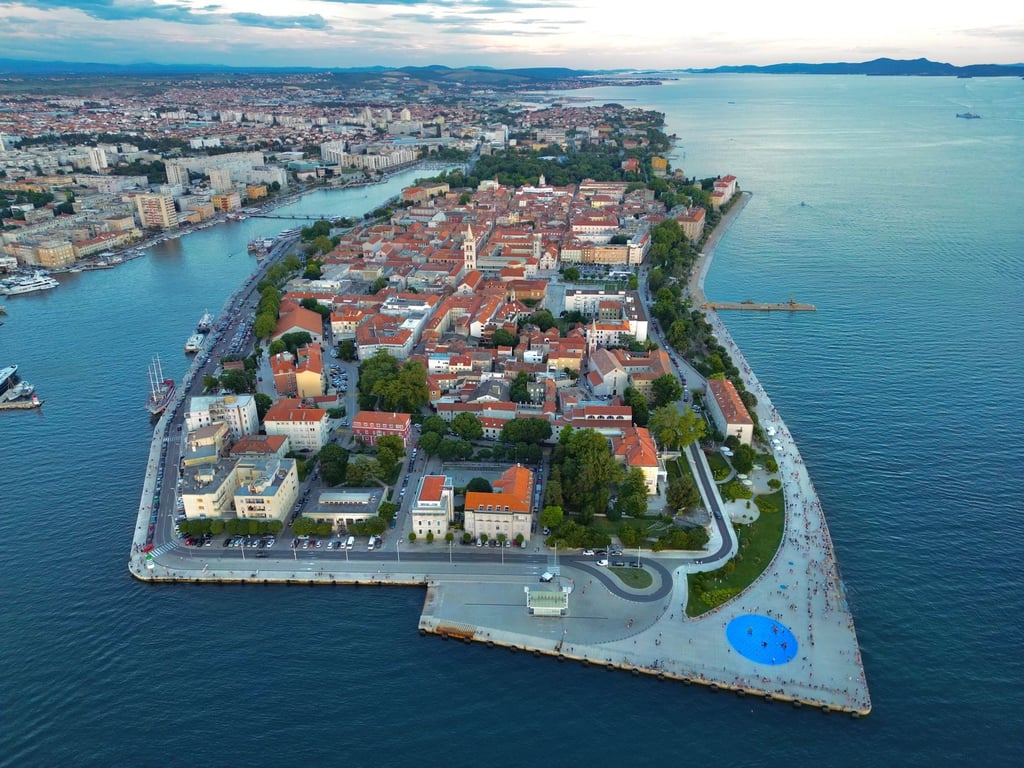 Zadar's historic peninsula from the air
