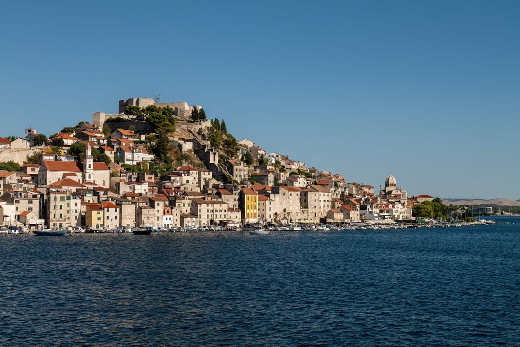 Šibenik old town seen from the sea